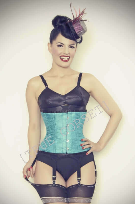 Playgirl Steel Boned Jacquard Floral Print Cincher Corset - Waist Trainer for Women, Shapewear for Tummy Control & Hourglass Figure | Perfect for Burlesque, Cosplay & Evening Wear