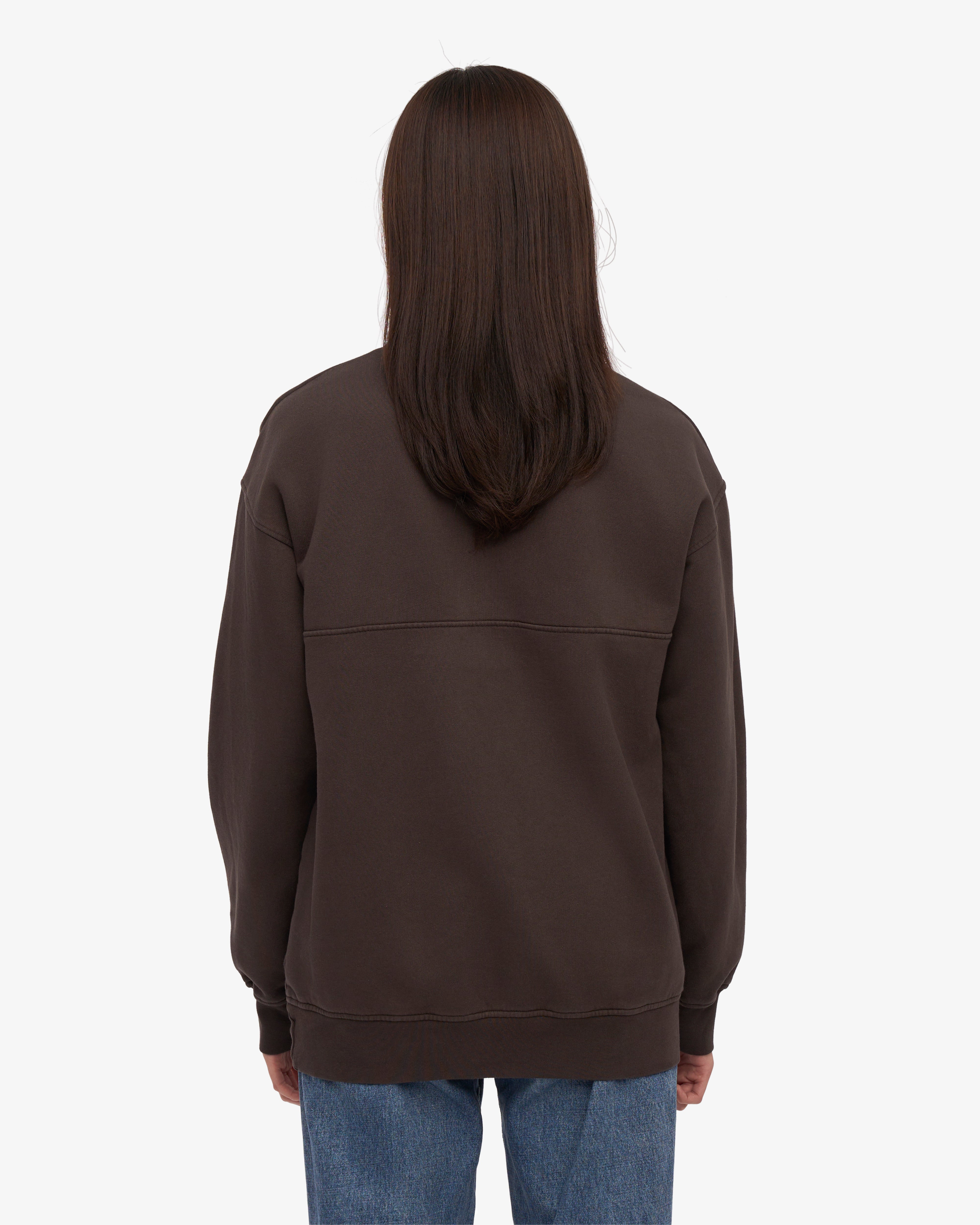 Organic Quarter Zip Sweatshirt for Men - Soft Coffee Brown Pullover for Casual Wear & Outdoor Activities