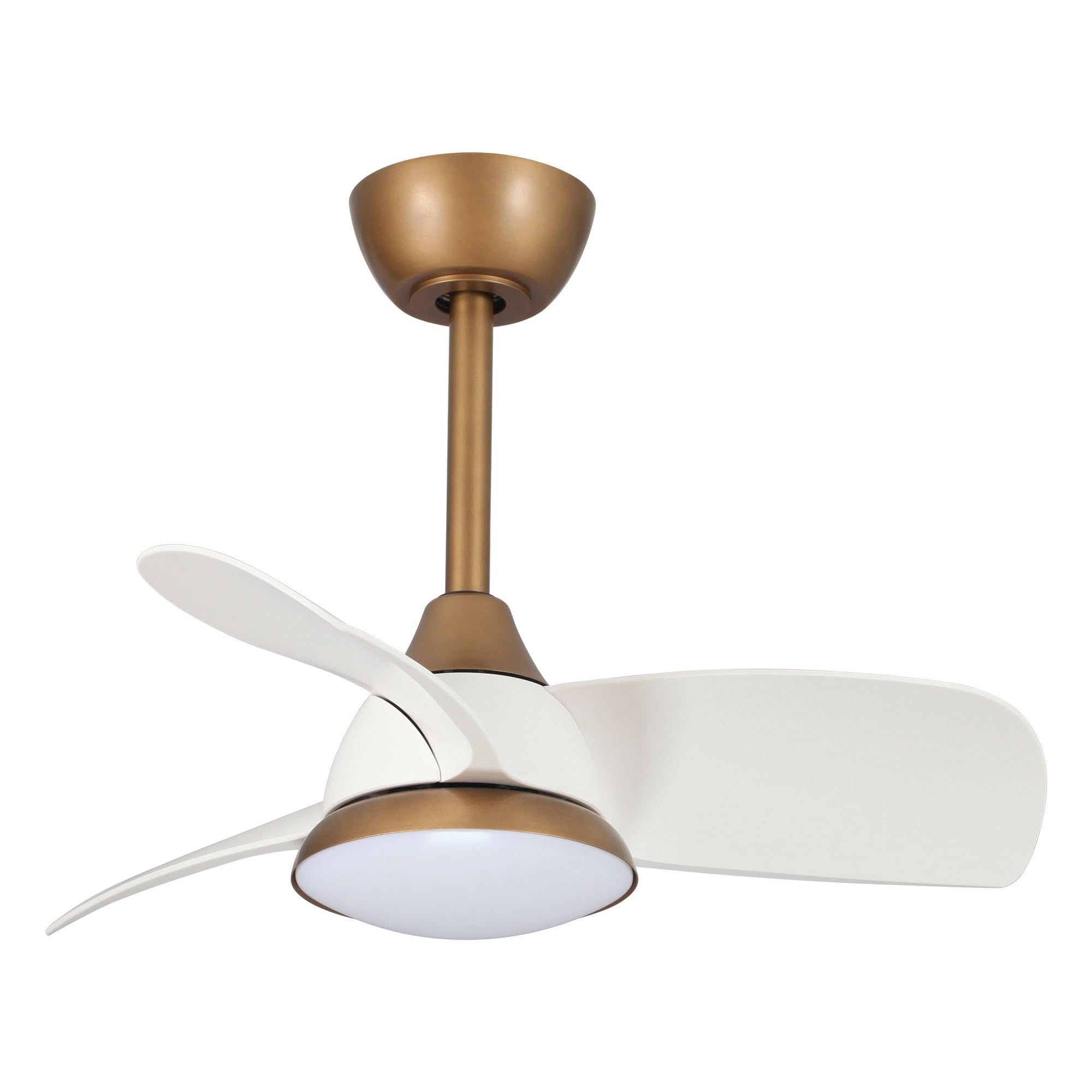 Parrot Uncle 28 Inch White Ceiling Fan with LED Light and Remote Control - Quiet Energy Efficient Indoor/Outdoor Fan for Bedroom, Living Room, Covered Patio & Porch - Perfect for Cooling and Lighting Your Home Spaces