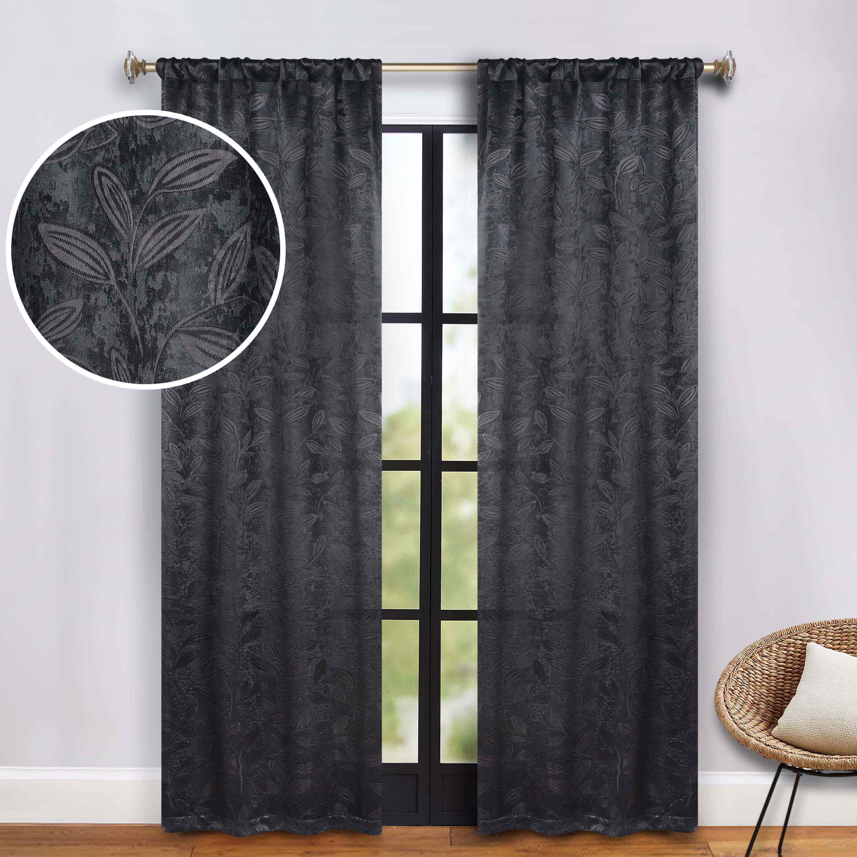 Blackout Curtains with Rod Pocket - Set of 2 Panels for Room Darkening & Privacy - Perfect for Bedrooms, Living Rooms & Home Theater