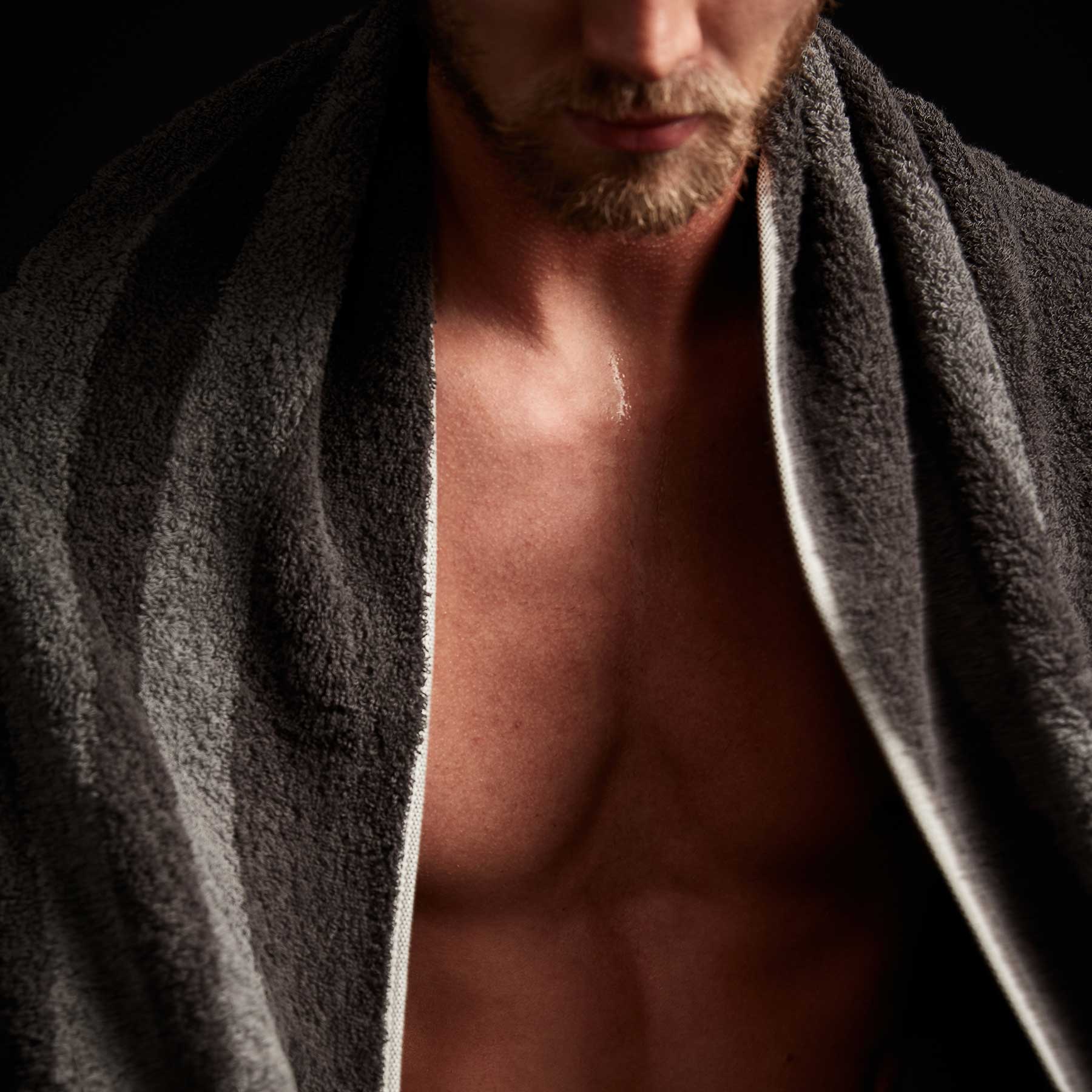 Premium Wide Stripe Beach Towel - Slate & Raccoon Grey - Soft, Quick-Dry & Oversized for Pool, Sand & Sunbathing