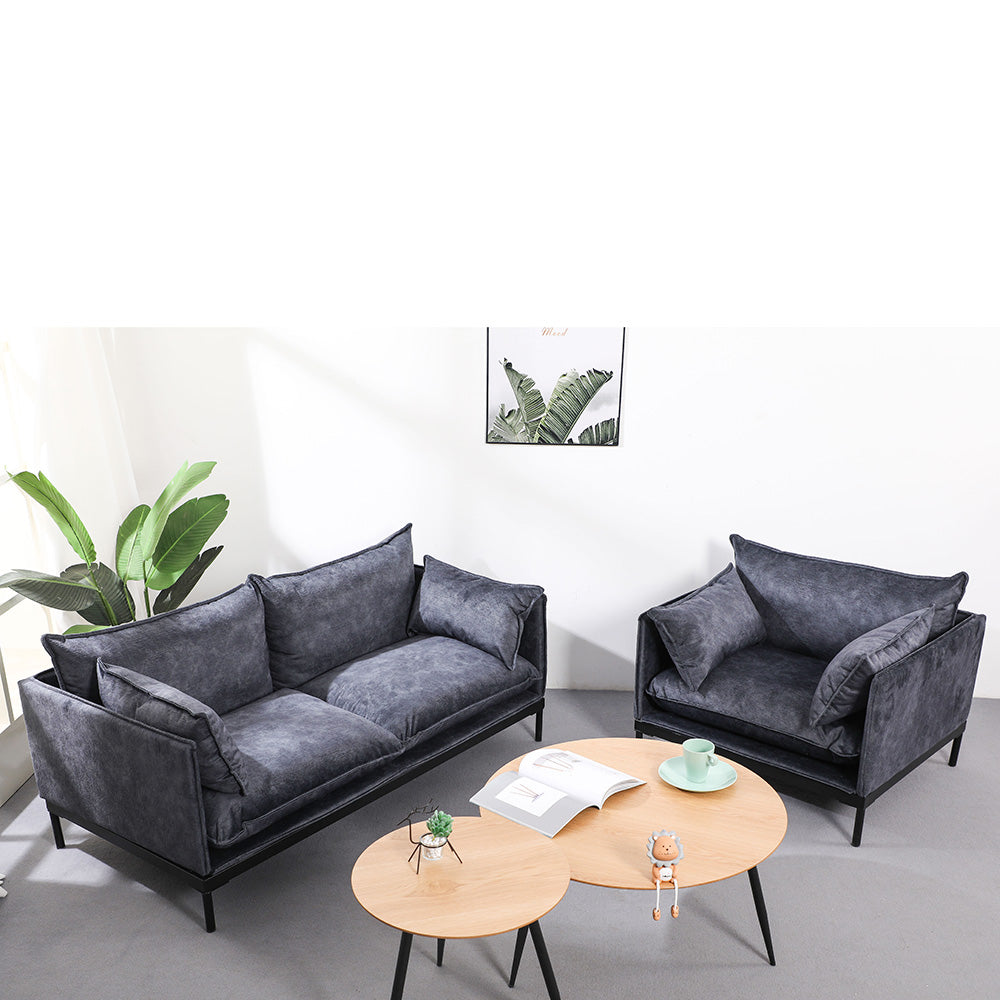 SINCLAIR 2-Seater Sofa 158cm Charcoal Gray - Modern Living Room Furniture for Small Spaces & Apartments