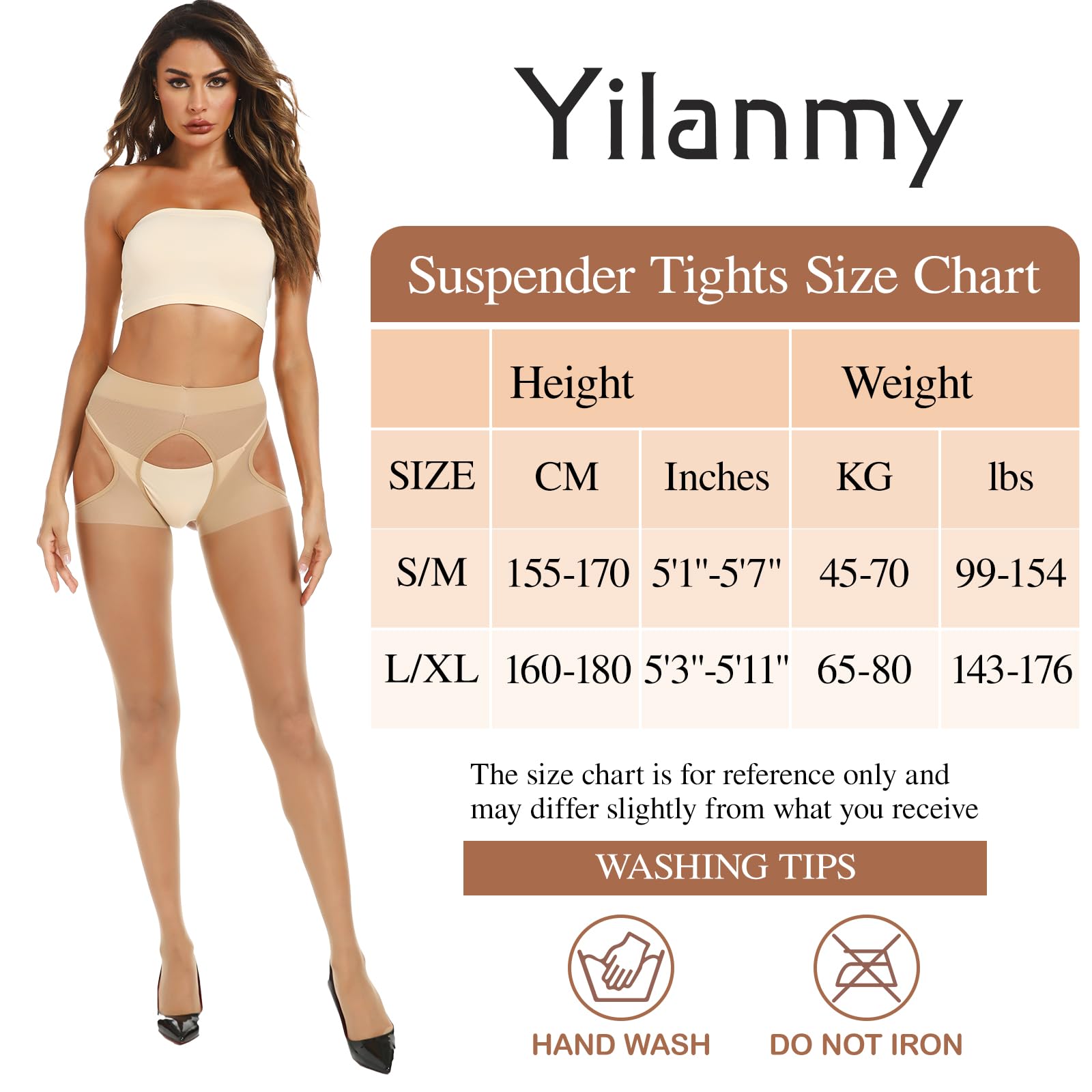 Sexy Yilanmy Suspender Tights for Women - Crotchless High Waist Garter Stockings, Sheer Pantyhose with Straps | Perfect for Lingerie, Role Play & Romantic Nights
