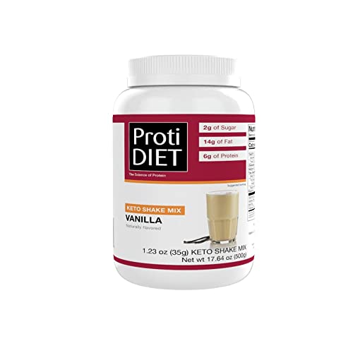 ProtiDiet Keto Protein Powder - Paleo Friendly, Gluten Free, Low Carb, 1.1 LB (Vanilla Flavor) for Weight Loss & Muscle Recovery | Perfect for Keto Diet, Post-Workout & Healthy Breakfast Smoothies