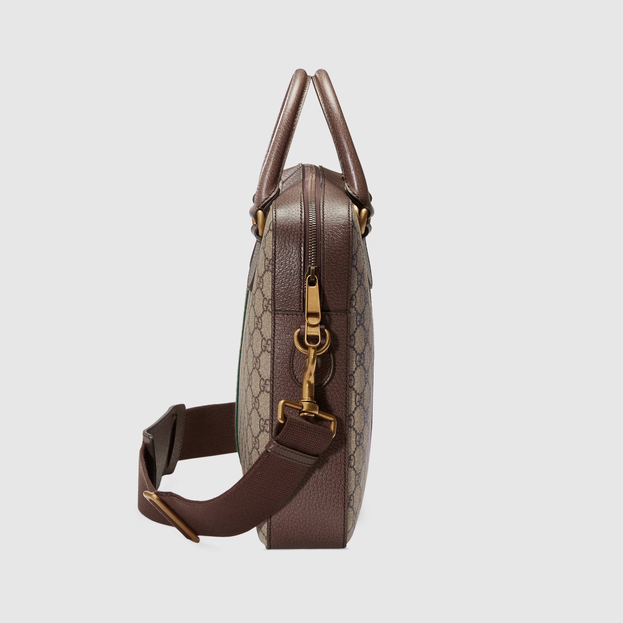 Gucci Ophidia GG Monogram Leather Briefcase for Men & Women - Luxury Work Bag for Office, Business Travel & Professional Meetings