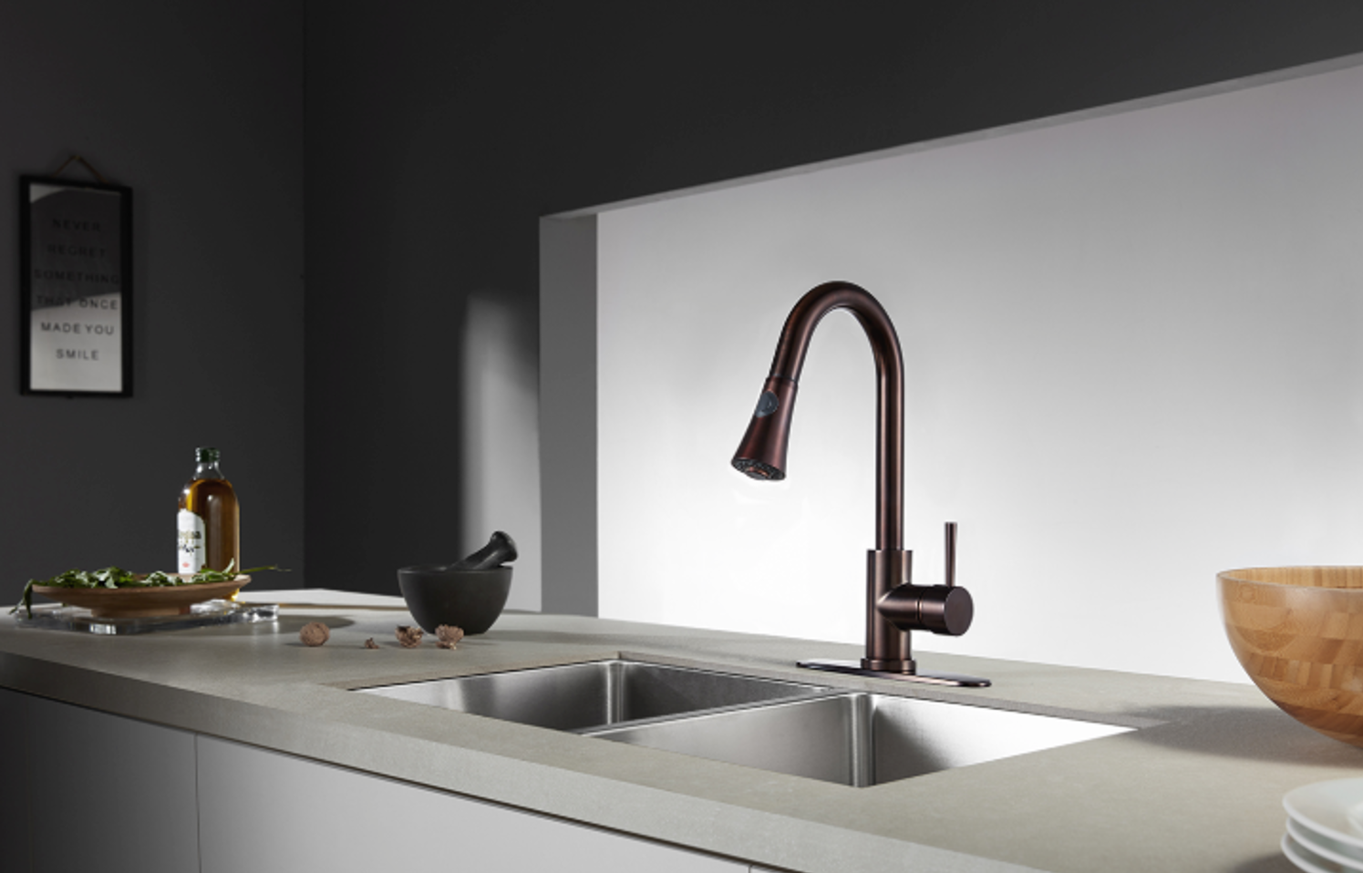 **Concord Single Handle Pull Down Kitchen Faucet - Modern Stainless Steel Sink Faucet with High Arc Spout & Sprayer for Easy Dishwashing & Cooking**    *(Use Cases: Perfect for home kitchens, restaurants, and RVs – ideal for washing dishes, filling pots, and food prep.)*