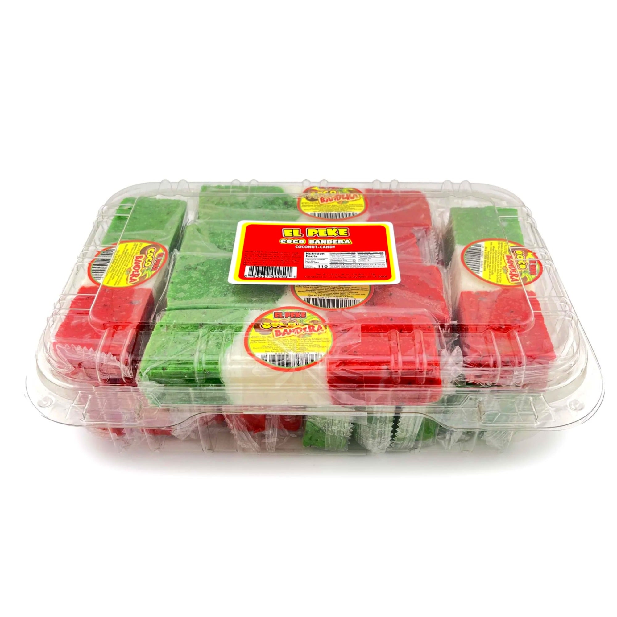La Colmena Peke Coco Bandera Mexican Candy | 16 Count Box | Authentic Coconut Treats for Parties, Gifts & Snacking