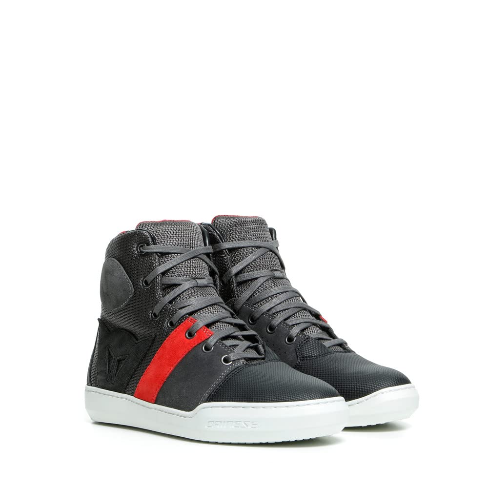 Dainese York Air Lady Shoes for Women - Breathable Comfort Sneakers in Phantom/Red, Size 38 | Perfect for Casual Wear, Walking & Light Sports Activities