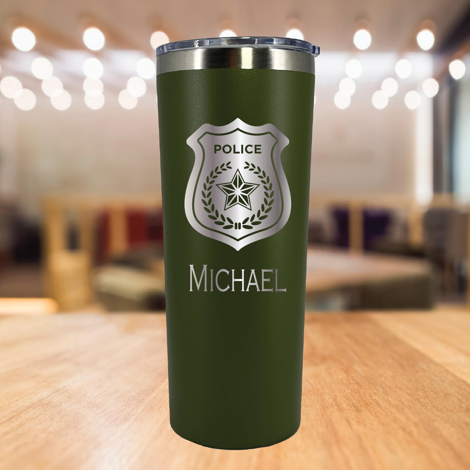 AVITO 22 oz Personalized Police Tumbler - Laser Engraved Stainless Steel Vacuum Insulated Cup - Ideal Gift for Police Officers & Law Enforcement - Perfect for Work, Travel & Outdoor Adventures