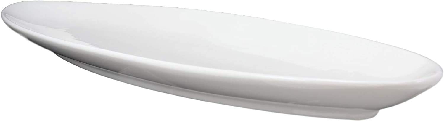 Ebros Modern White Porcelain Oval Serving Platters Set of 2 (16