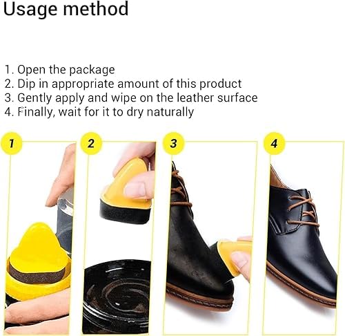 Fonicy Leather Repair Cream - Liquid Shoe Polish & Natural Leather Conditioner for Shoes, Bags & Furniture - Protects from Scuffs & Scratches - Includes Sponge Applicator (Brown) - Perfect for Leather Care & Restoration at Home or On-The-Go