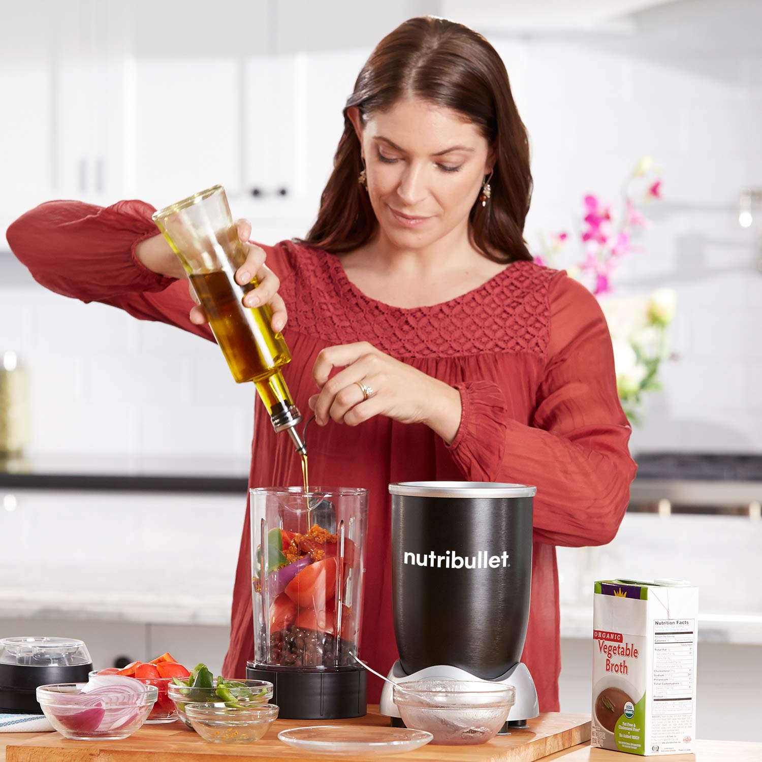 Nutribullet RX Blender with Smart Technology - Auto Start & Stop Function, Includes Recipe Book | High-Speed Blending for Smoothies, Protein Shakes & Meal Prep | Perfect for Kitchen, Gym & Healthy Lifestyle