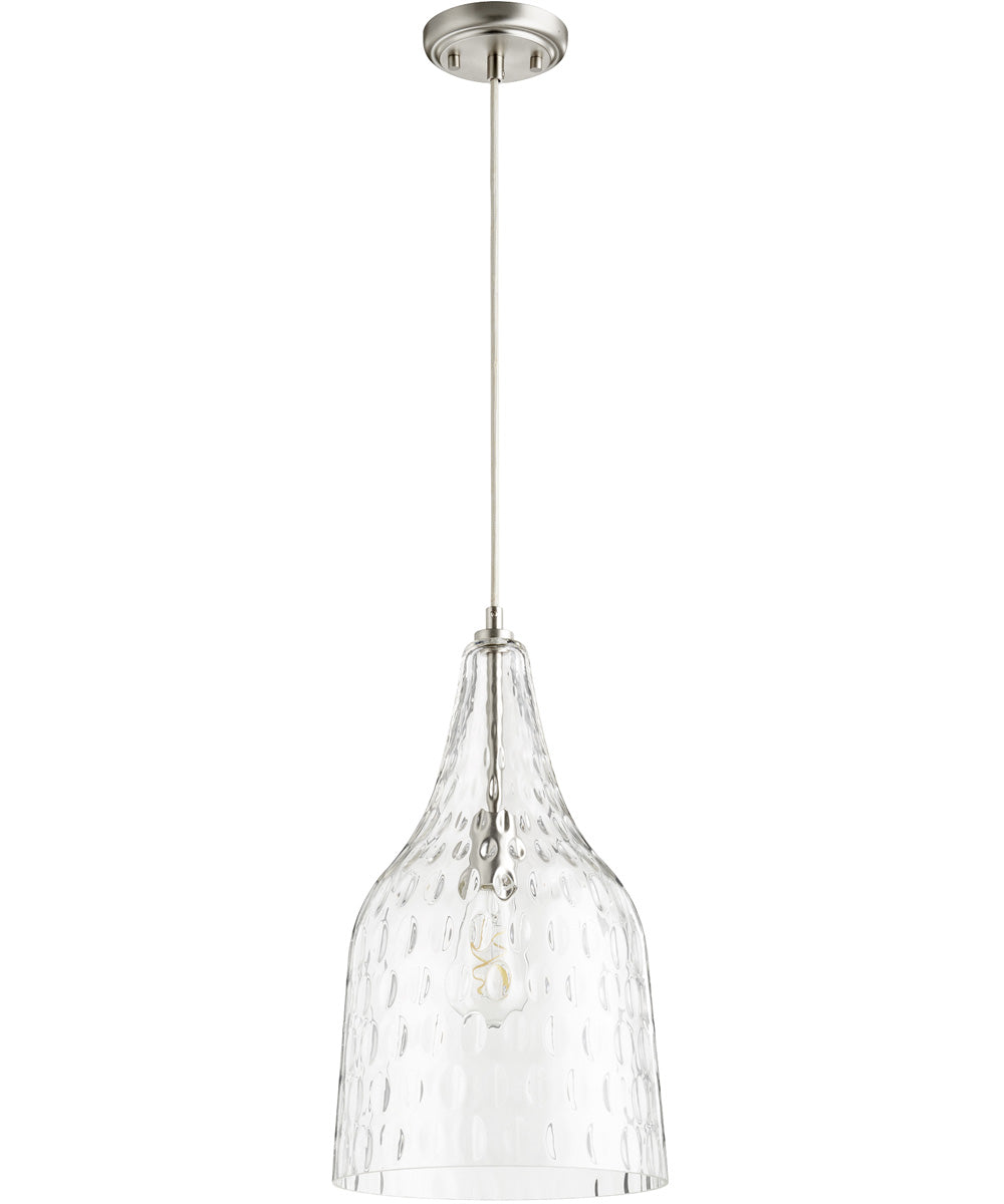 10W Single Light Pendant Light Fixture in Satin Nickel Finish - Perfect for Kitchen Island, Dining Room or Bedroom Lighting