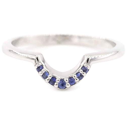 Sapphire Nesting Wedding Band - U-Shaped Curved Matching Ring Set for Bridal Jewelry & Anniversary Gifts | Perfect for Stacking with Engagement Rings