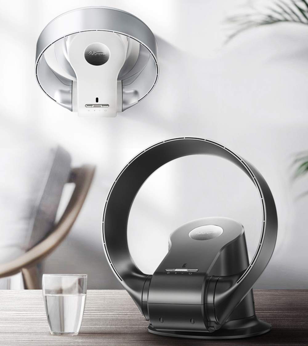 Bladeless Wall Fan - Ultra Quiet Desktop Fan with Remote Control, Timer & Energy Saving Mode | Perfect for Office, Bedroom & Home Air Circulation