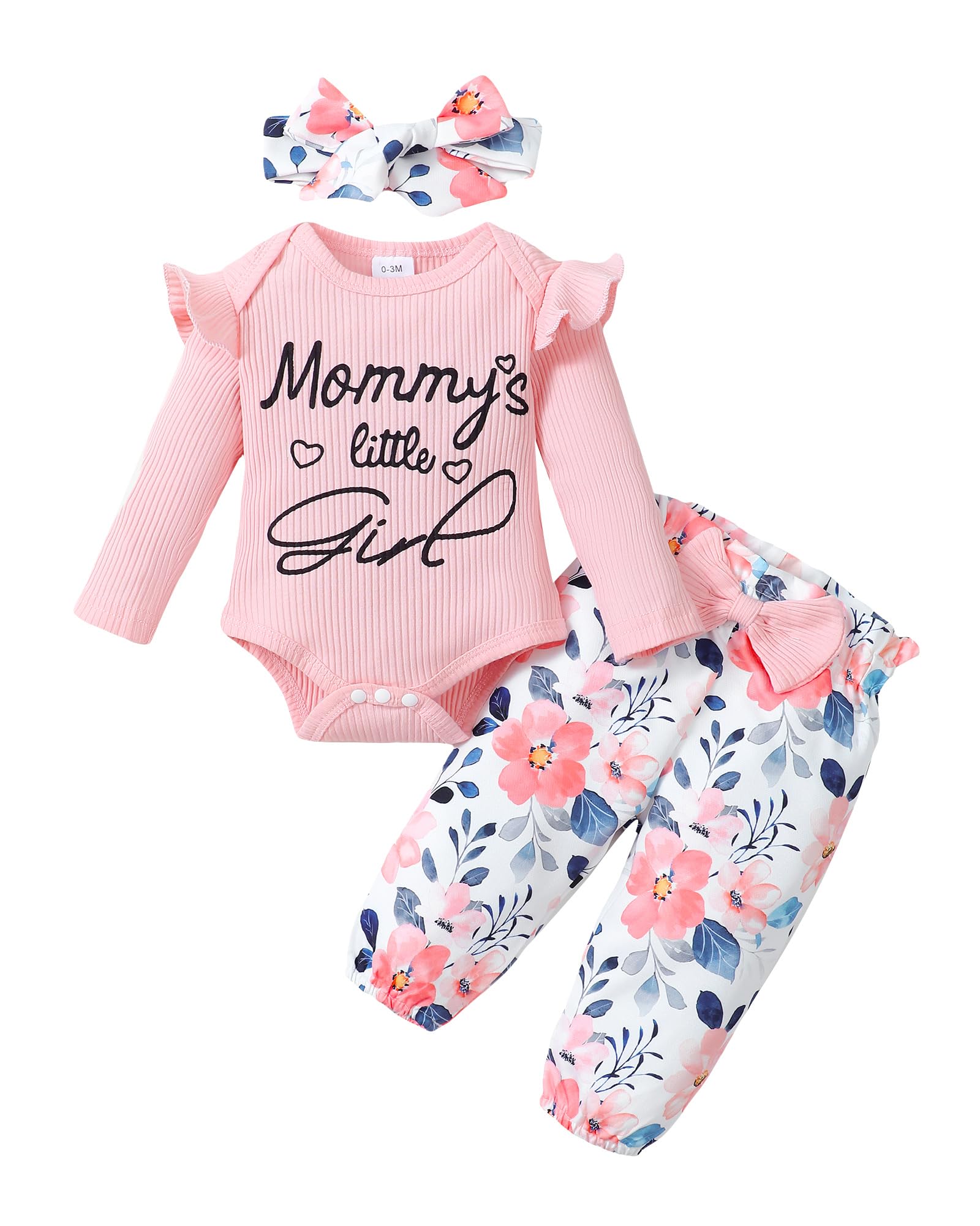 Adorable Infant Baby Girl Clothes - Newborn Long Sleeve Romper & Pants Set for Fall/Winter | Soft & Cozy Outfit for Newborns, Photo Shoots & Daily Wear
