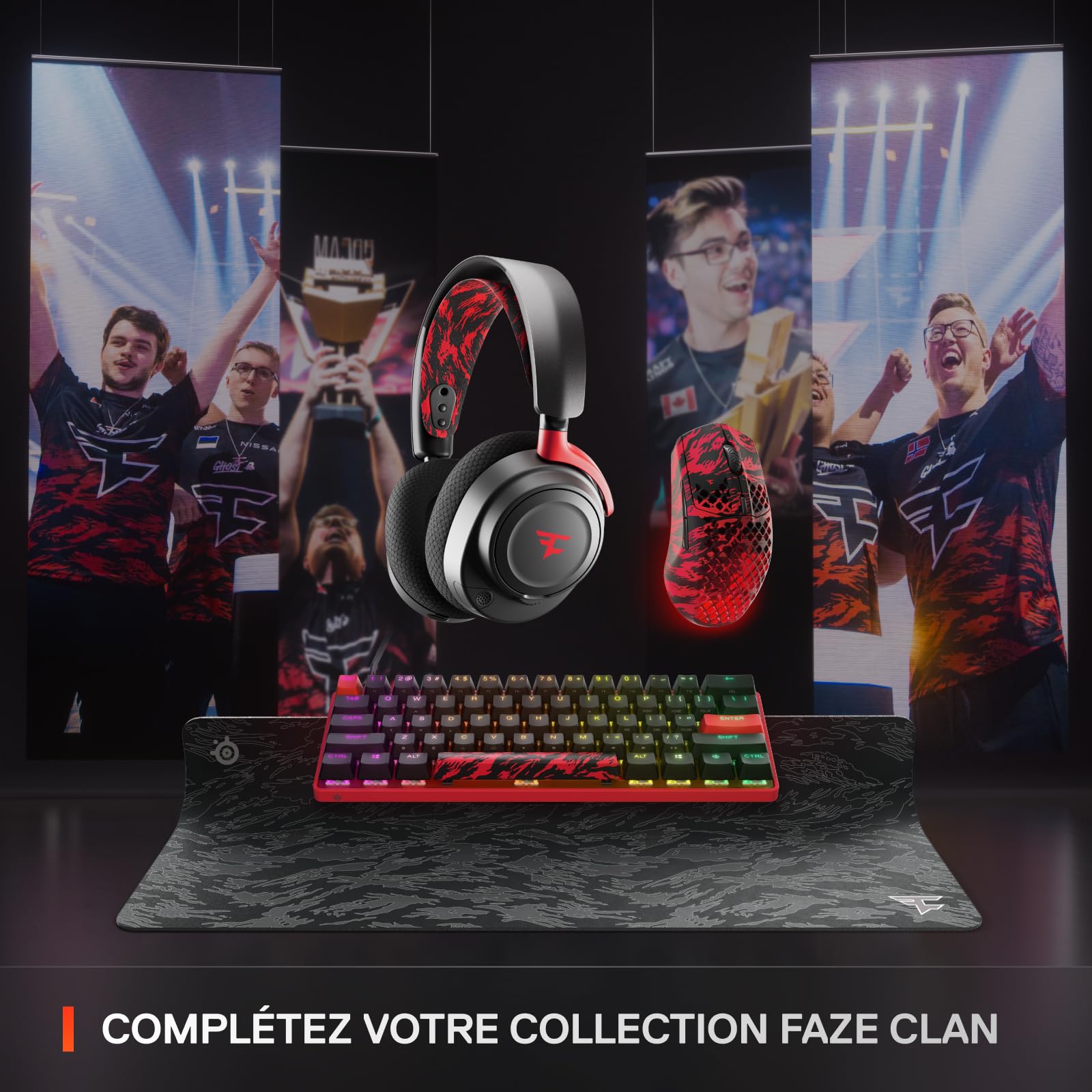 SteelSeries QcK XXL Gaming Mouse Pad - Faze Clan Edition - Thick Cloth Surface - Extra Large Desk Coverage - Optimized for Gaming Sensors - Perfect for Esports & Professional Gaming Setups