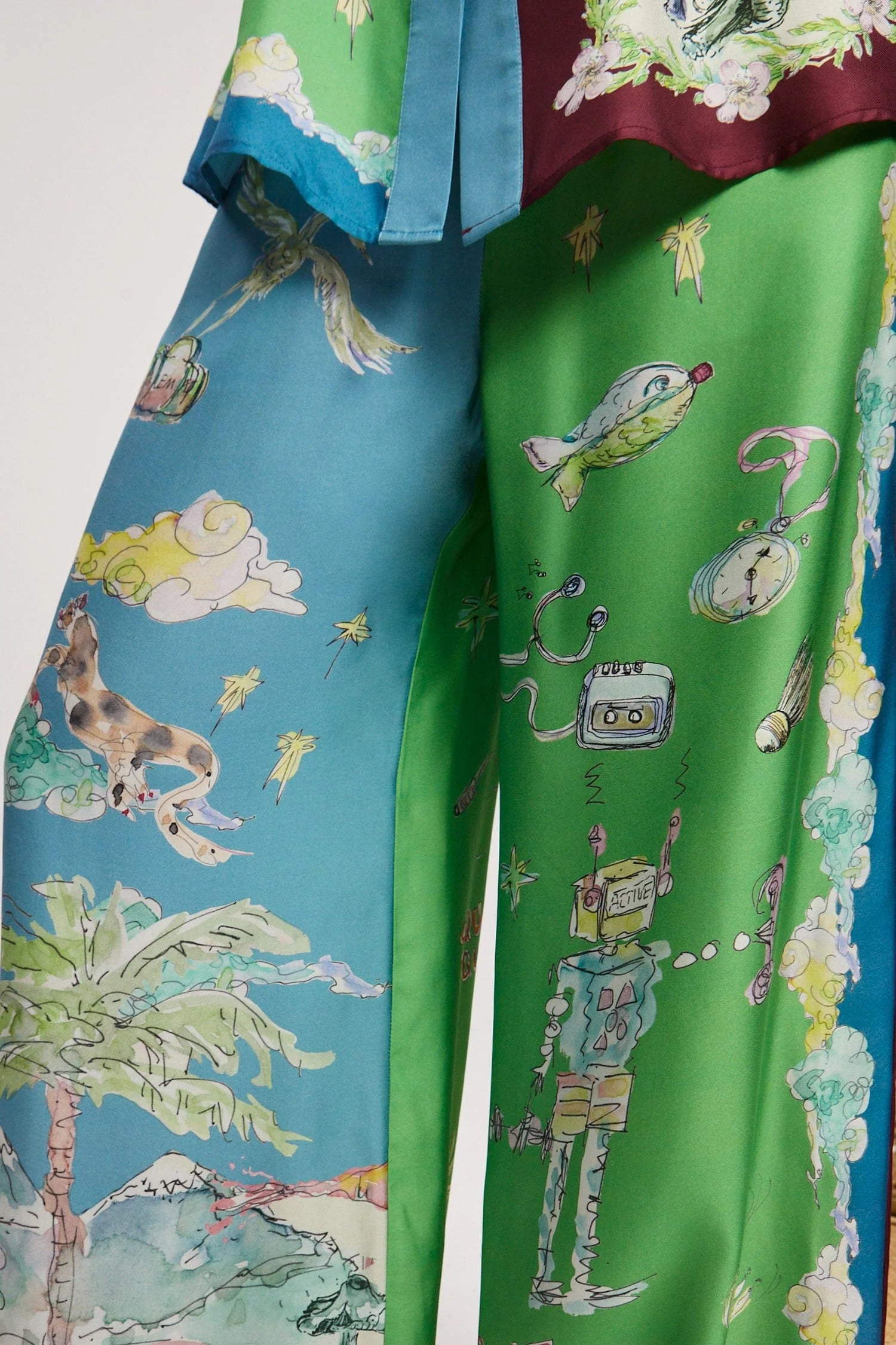 Daria Silk Pants for Women - Elegant High-Waisted Wide Leg Palazzo Trousers - Perfect for Office, Party & Special Occasions