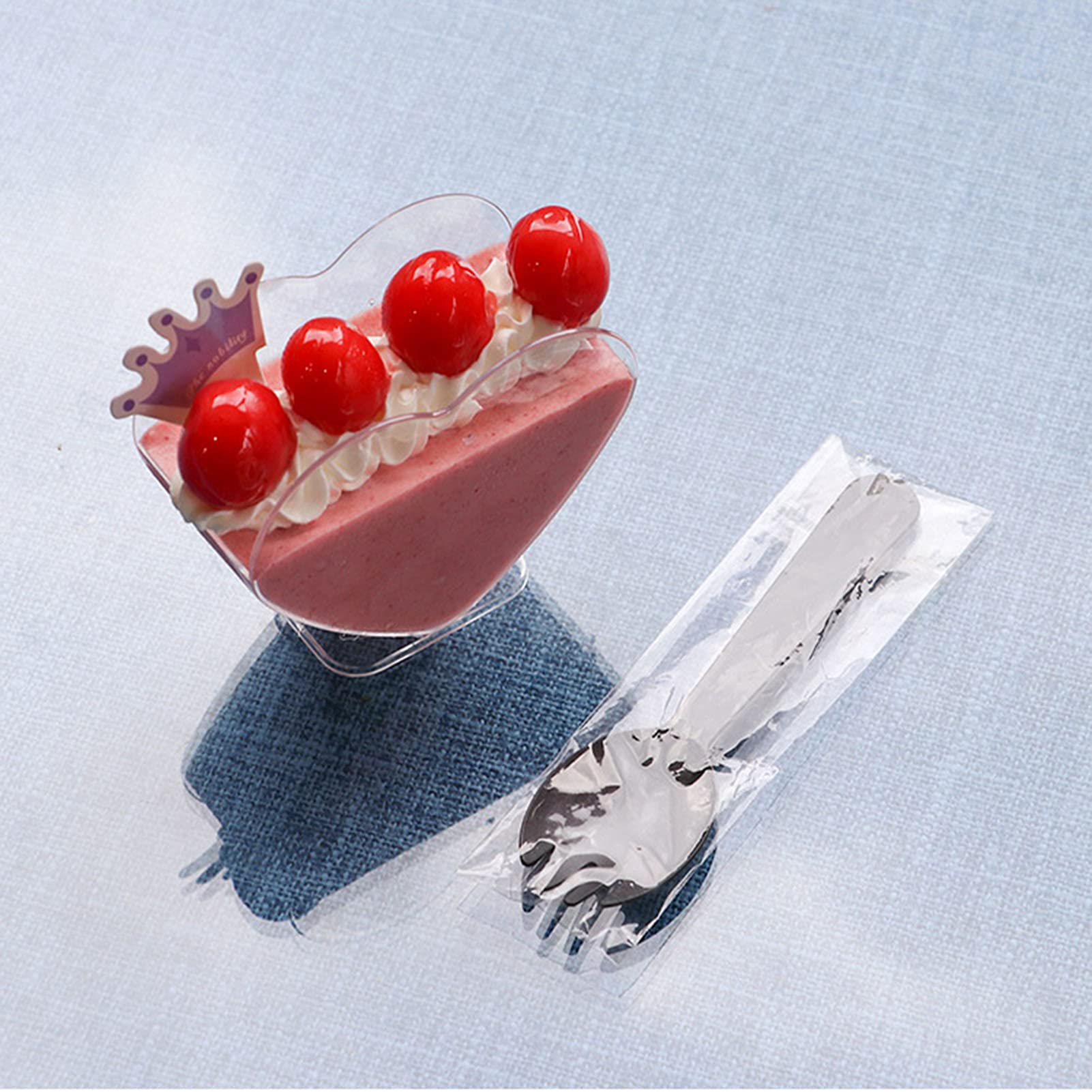 50/100 Pack Clear Plastic Appetizer Cups - Disposable or Reusable Heart-Shaped Parfait Dessert Bowls for Parties, Weddings & Catering (100pcs) | Perfect for Ice Cream, Yogurt, Fruit Salads & Snack Serving