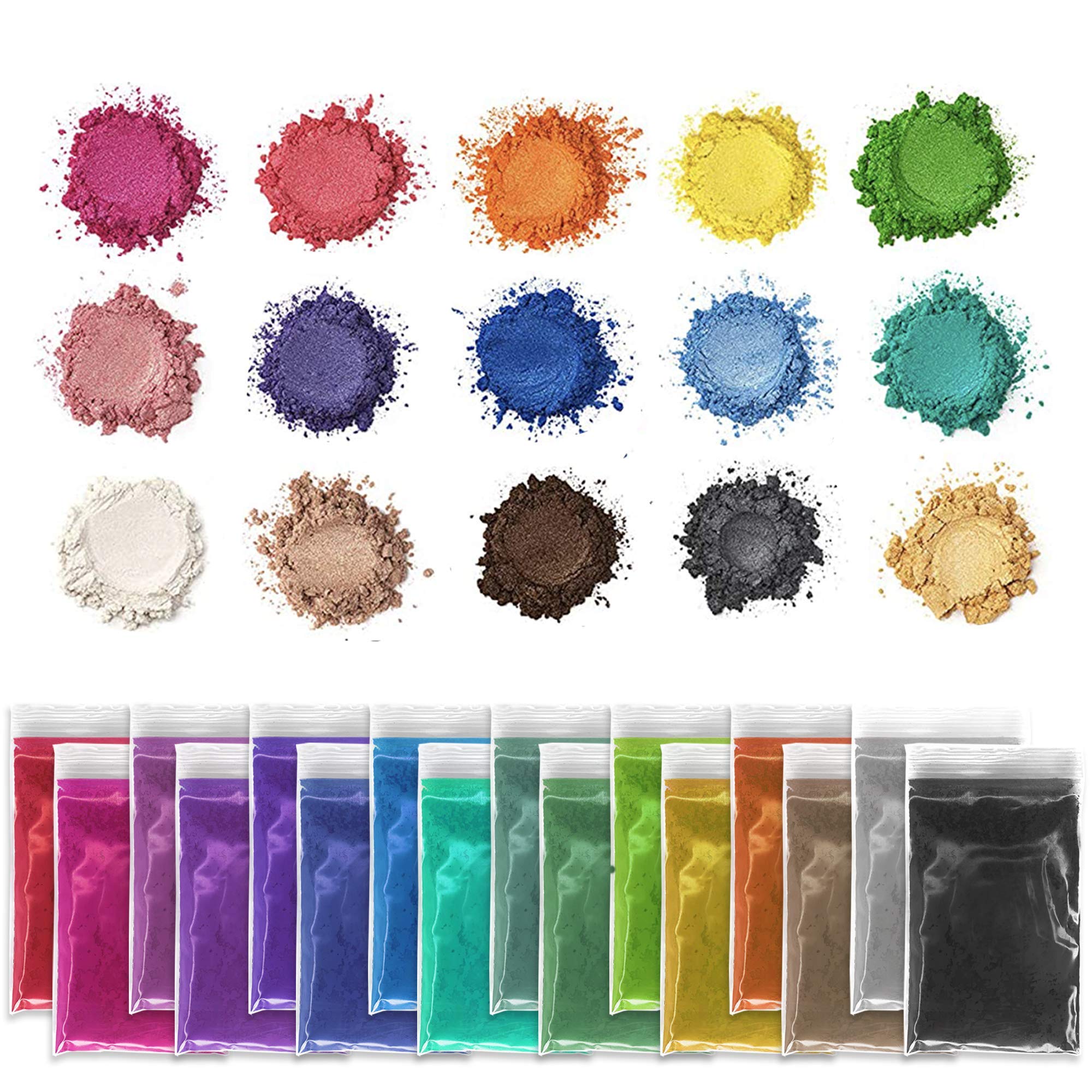 Gallon Silicone Mold Making Kit - Bubble Free Translucent Liquid Silicone Rubber for DIY Crafts, Epoxy Resin Casting, and Art Projects | Includes 50-Pack 10-Oz Clear Plastic Mixing Cups & 15 Mica Powder Colors - Perfect for Jewelry Making, Soap Molds, and Home Decor