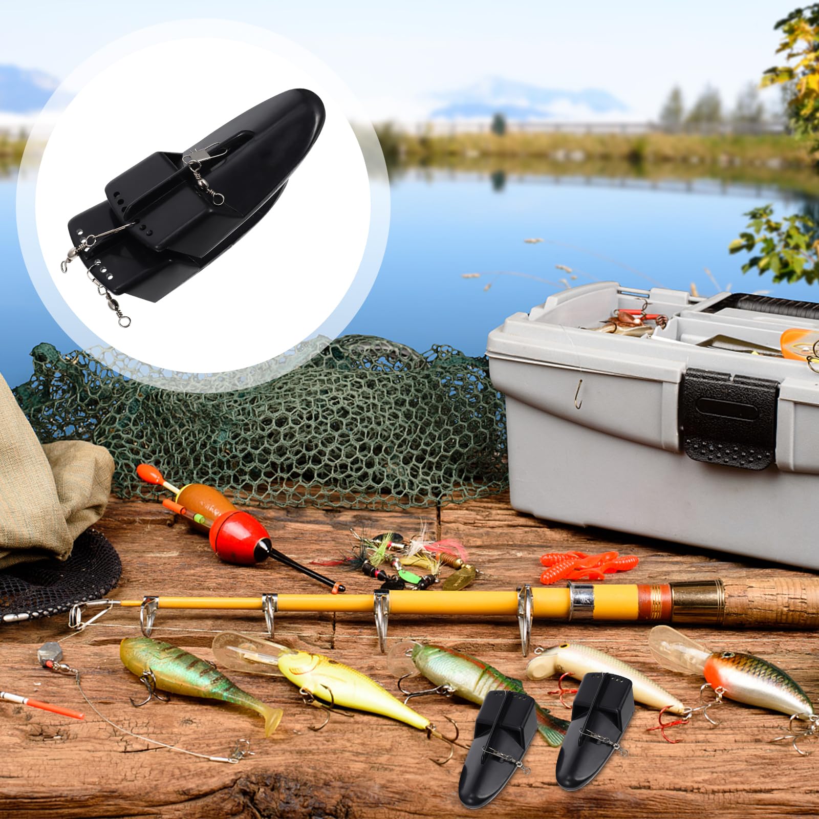 VANZACK 2-Pack Trolling Diving Planer Boards for Fishing - Premium Diving Lures & Trolling Lures for Freshwater & Saltwater Fishing - Perfect for Walleye, Salmon, and Trout - Ideal for Lake, River, and Offshore Fishing Adventures