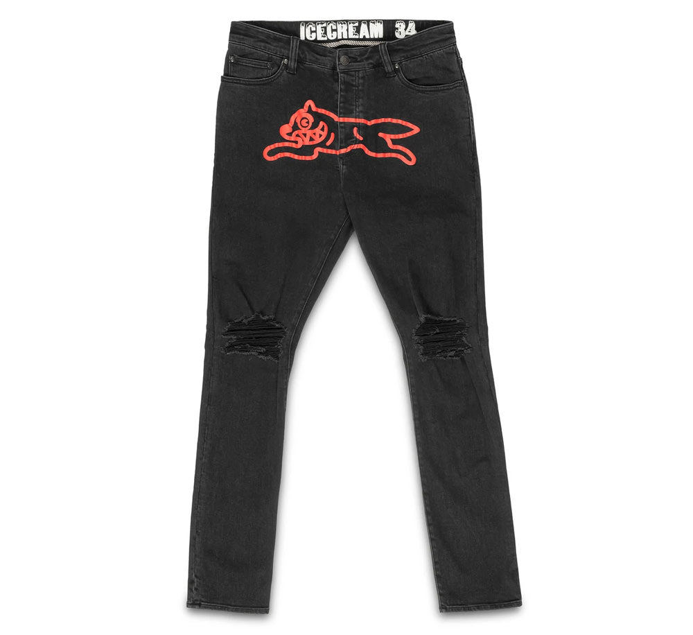 Black Running Dog Jeans - High-Quality Stretch Denim Pants for Men & Women - Perfect for Jogging, Workouts & Casual Wear