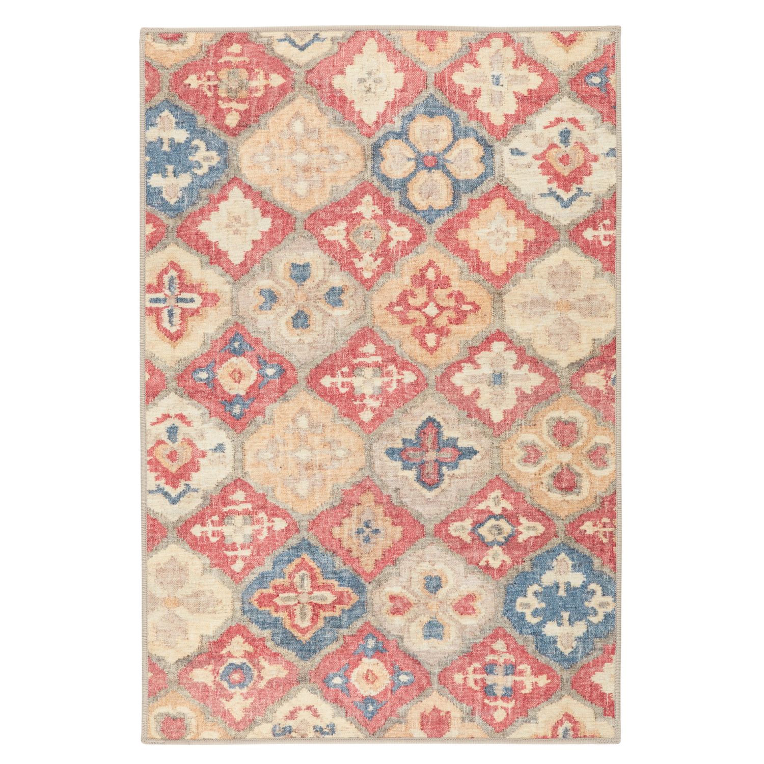 Dash & Albert Pali Multi Washable Rug - Stylish & Durable Indoor/Outdoor Area Rug for Living Room, Bedroom, Patio & Deck