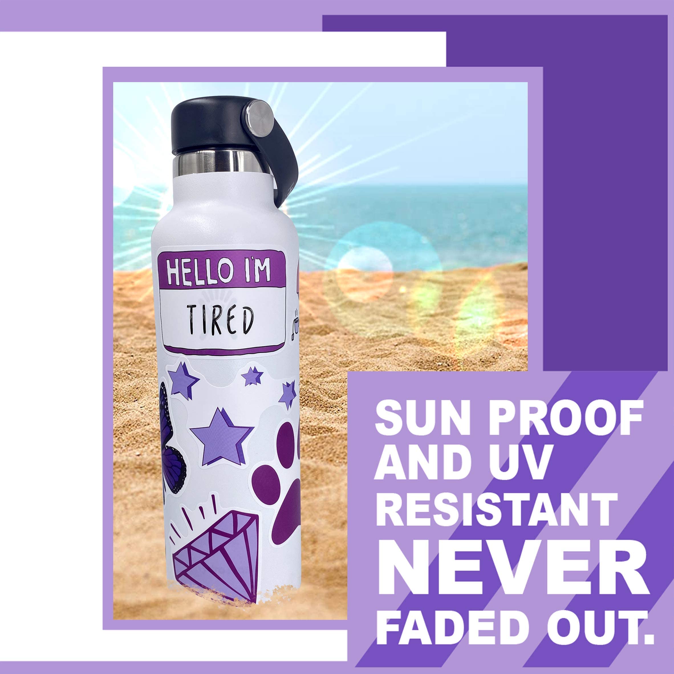 100 Pack Aesthetic Purple VSCO Stickers - Waterproof Vinyl Decals for Laptop, Water Bottle, Phone & Notebook | Cute Stickers for Teens, Girls, DIY Crafts, Journaling & Christmas Gifts