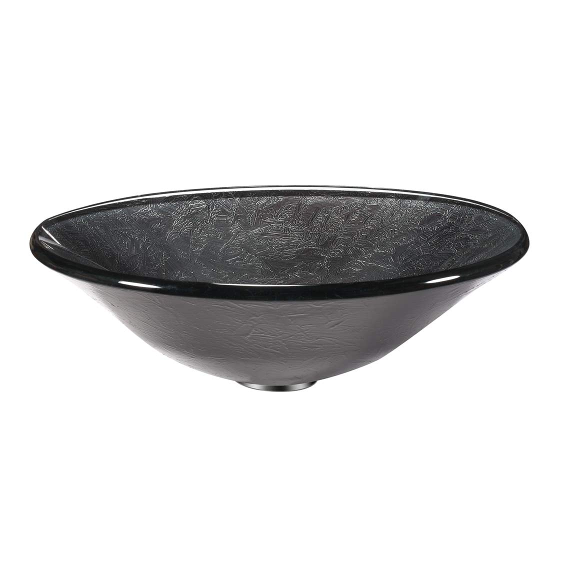 Legion Furniture Tempered Glass Sink Bowl - Platinum Finish Bathroom Vanity Vessel Sink for Modern Home Decor