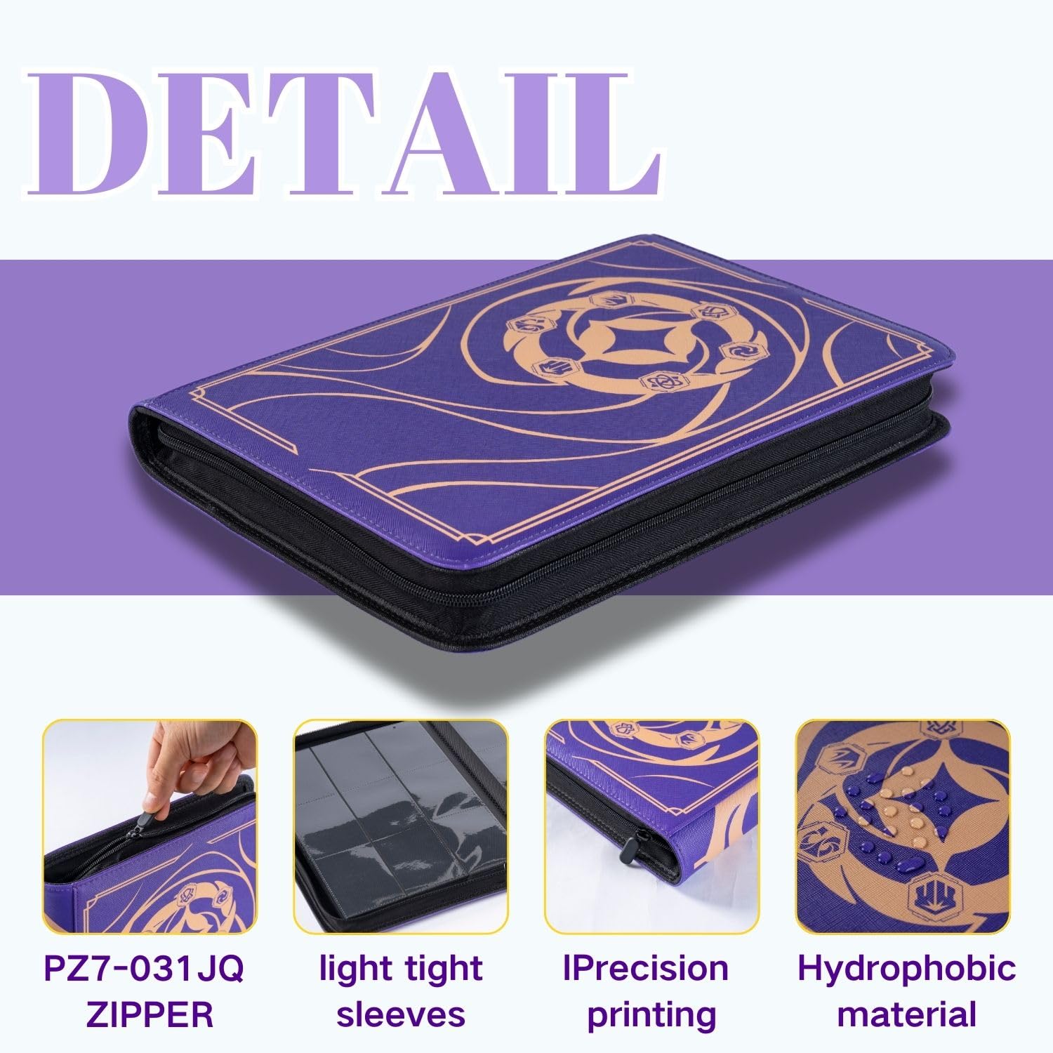 Premium 9-Pocket Card Binder for Lorcana TCG - Holds 504 Cards with Sleeves, Compatible with Disney Lorcana & Other Trading Card Games (Purple) - Perfect for Collectors, Tournaments & Card Storage Organization