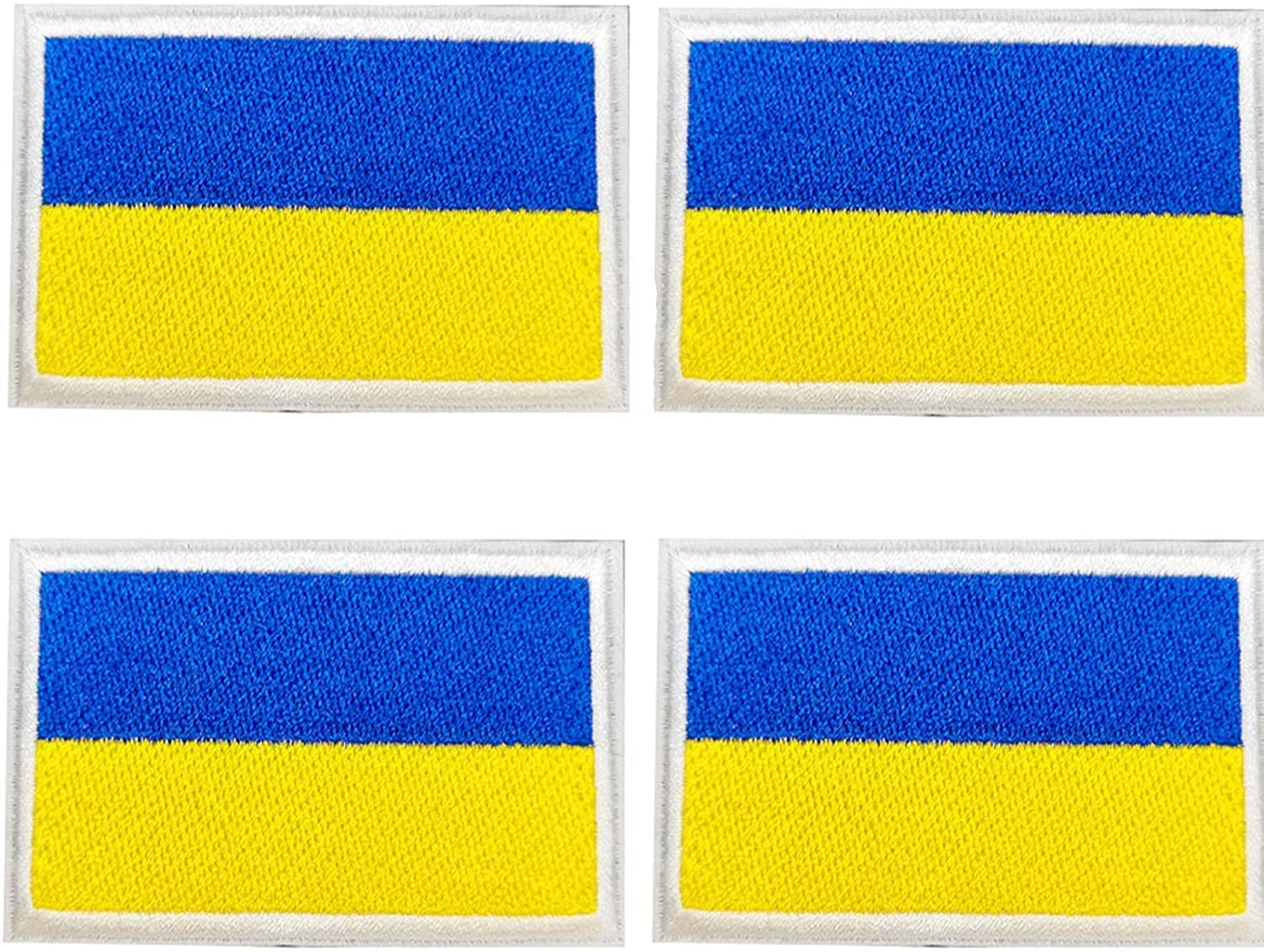 JANGOU Ukraine Flag Embroidered Patches - 4Pcs Tactical Morale Ukrainian Flag with Hook & Loop for Military Uniforms, Backpacks & Hats | Show Support with I Stand with Ukraine Emblem | Perfect for Military Gear, Outdoor Activities & Patriotic Events
