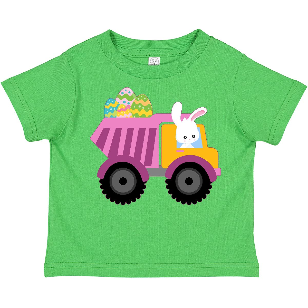 Easter Bunny in Dump Truck Delivering Easter Eggs Toddler T-Shirt - Cute Holiday Graphic Tee for Boys & Girls - Perfect for Easter Celebrations, Egg Hunts & Spring Family Photos