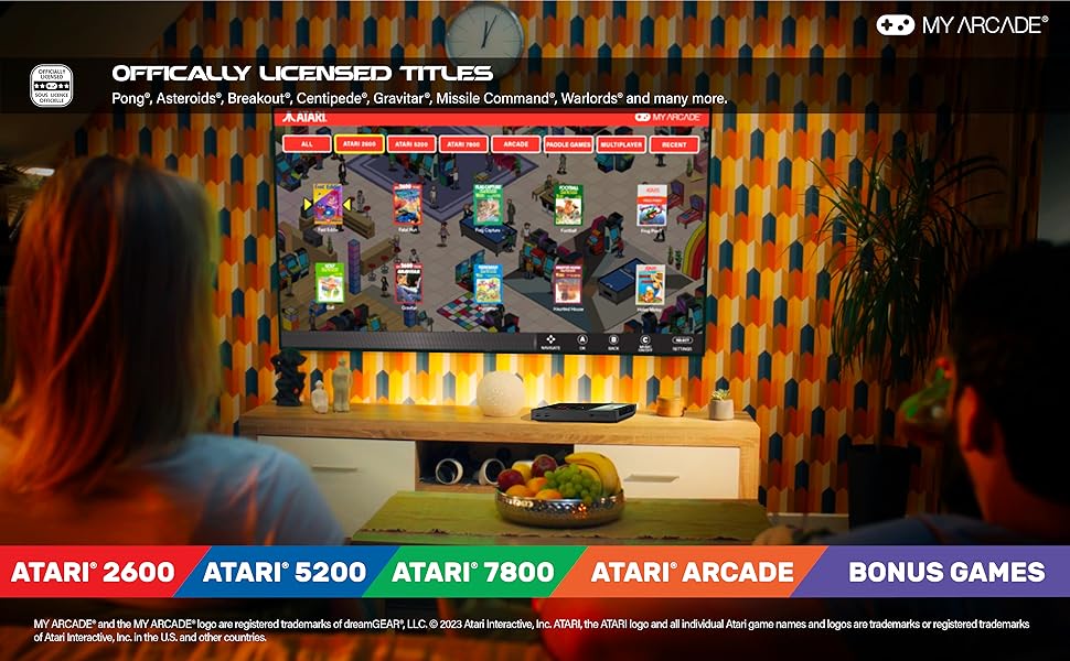 My Arcade Atari GameStation Pro Retro Video Game Console with 200+ Classic Games & Wireless Joysticks - Perfect for Home Entertainment, Family Game Nights, and Nostalgic Gaming Experience