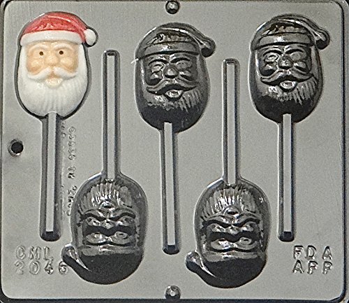 Santa Face Lollipop & Chocolate Candy Mold Set (2046) - Christmas Treat Molds for DIY Holiday Candy Making, Baking & Party Favors - Perfect for Christmas Gifts, Home Decor & Festive Desserts