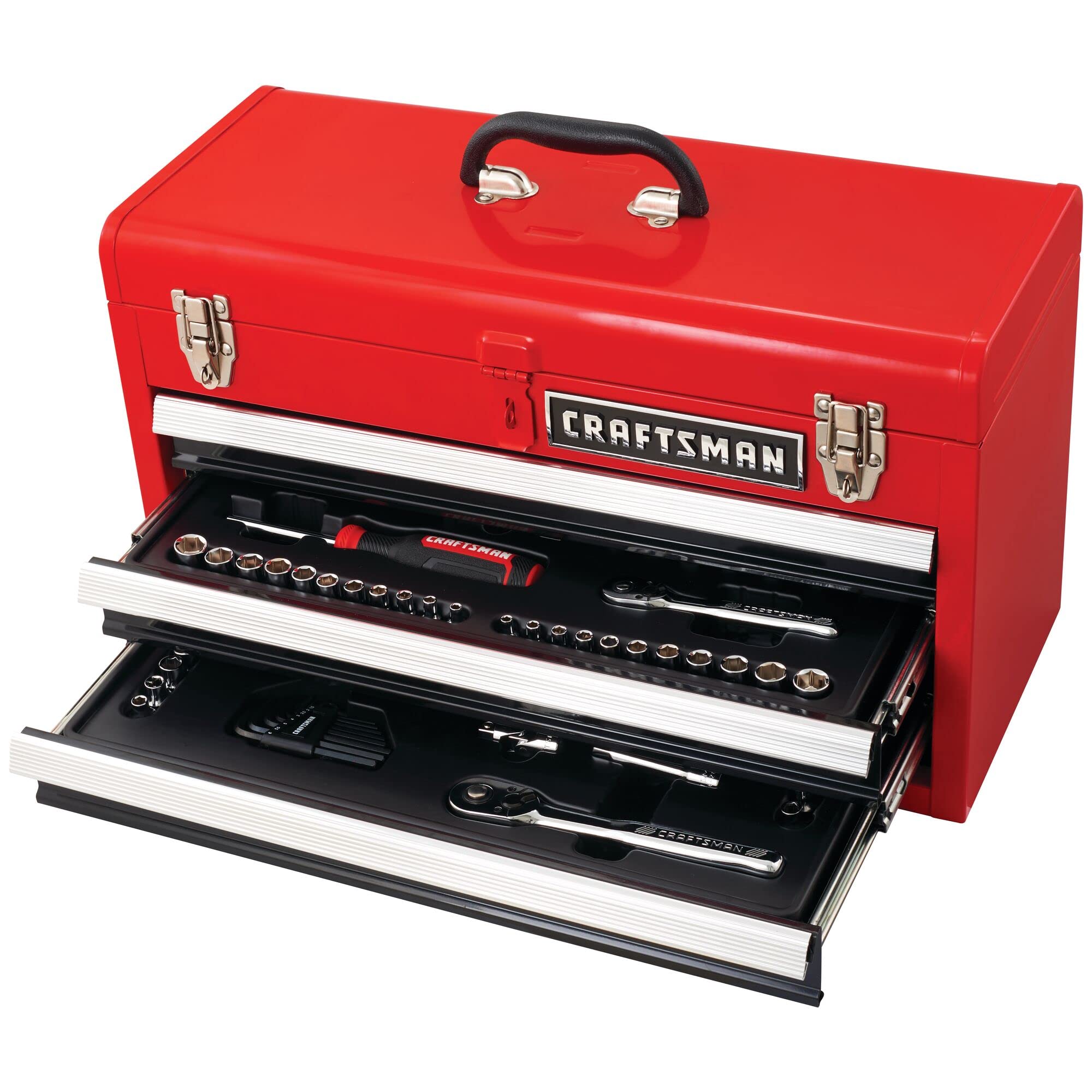 CRAFTSMAN 104-Piece Mechanic Tool Set with 20.5” 3-Compartment Drawers (CMMT45068) - Perfect for Automotive Repair, DIY Projects & Home Maintenance
