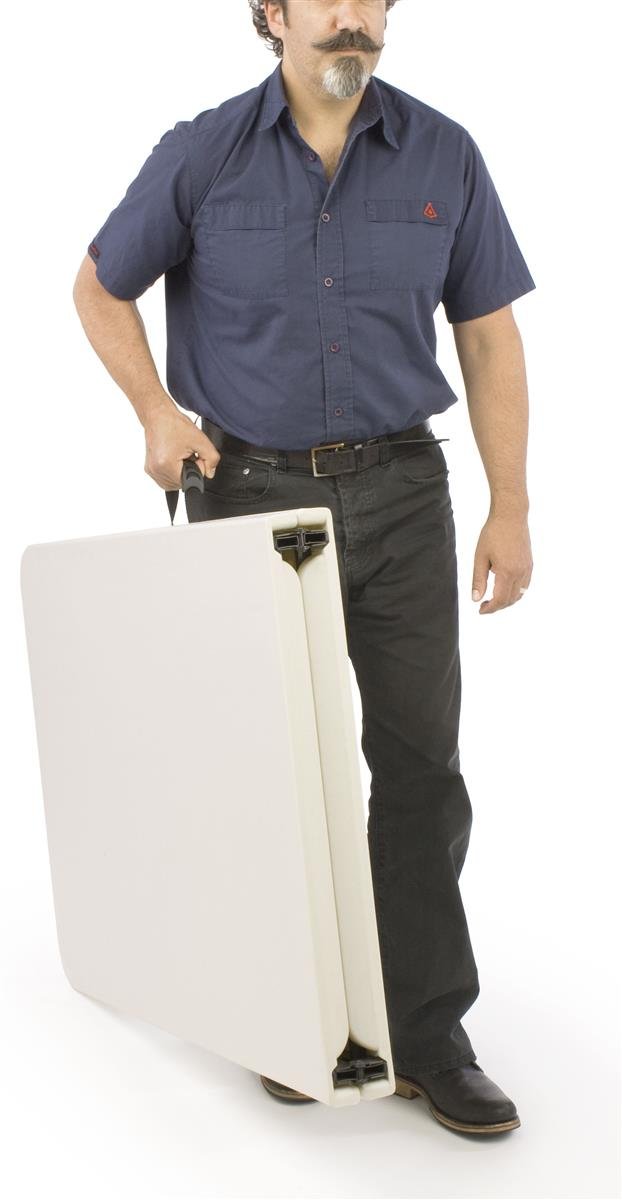 8-Foot Portable Folding Table with Comfort Handle Grip - 29.25
