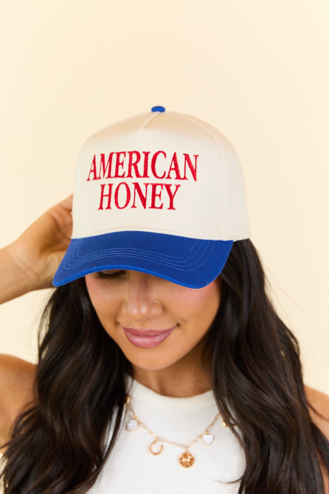 American Honey Blue Trucker Hat - Adjustable Mesh Back Cap for Men & Women - Perfect for Outdoor Activities, Sports, and Casual Wear