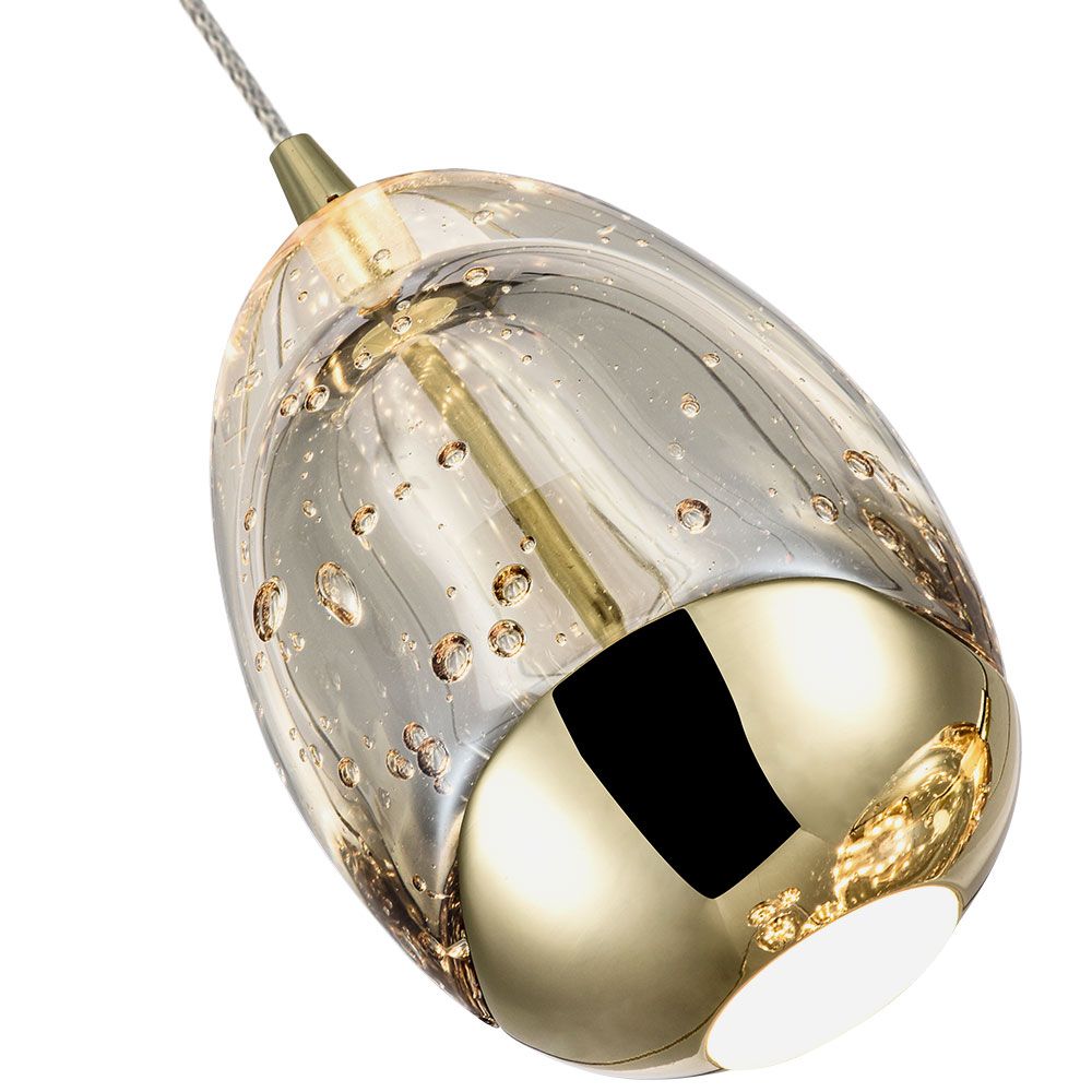 VONN Venezia 7-Light Gold LED Chandelier - Modern Crystal Ceiling Light Fixture for Dining Room, Living Room & Bedroom Lighting