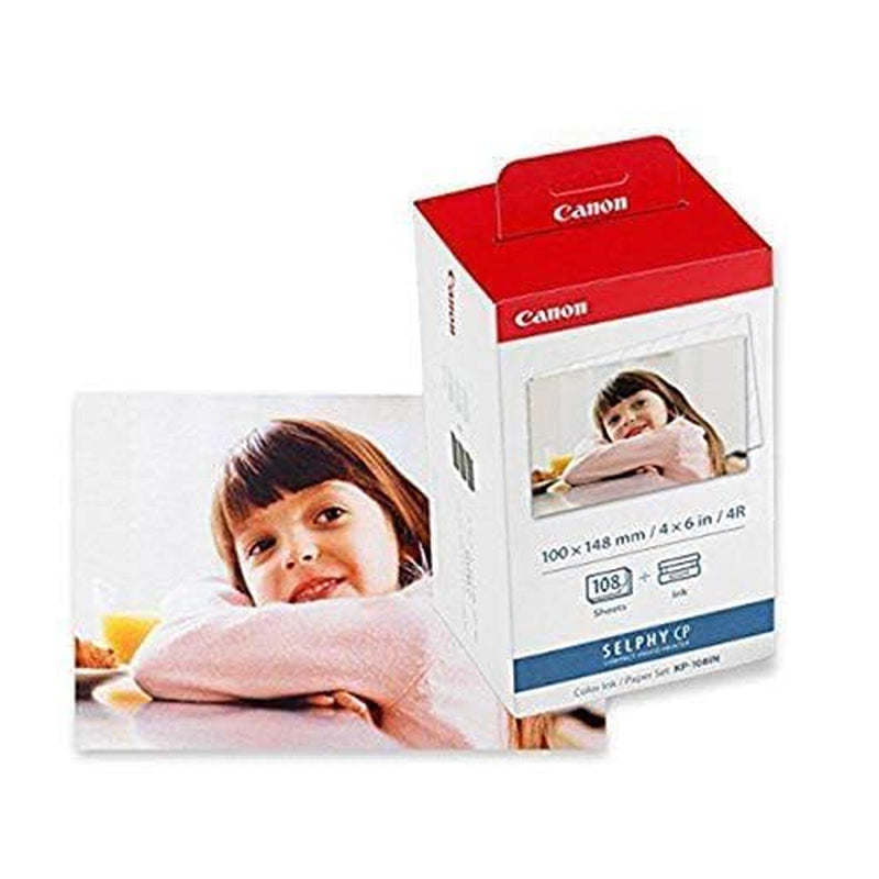 Canon KP 108IN Color Ink Cartridge & Photo Paper Combo Pack - 3 Sets for High-Quality Photo Printing at Home or Office