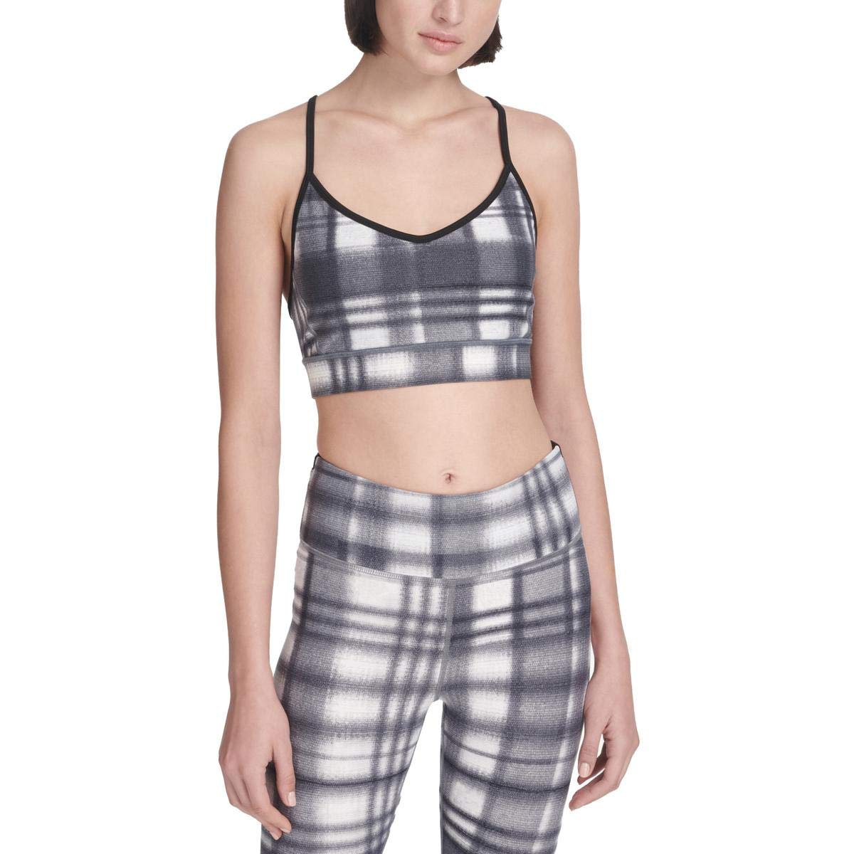 DKNY Sport Women's Eclipse Fitness Yoga Sports Bra - Gray XL - High Support Workout & Activewear for Running, Gym, Yoga, and Pilates