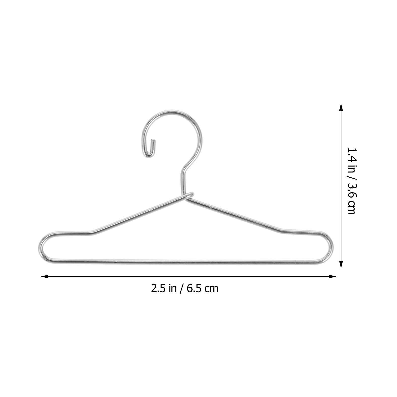 20 Pcs Metal Doll Clothes Hangers - 65mm Silver Mini Hangers for Doll Wardrobe, Dresses & Outfits | Perfect for Barbie, American Girl & 18