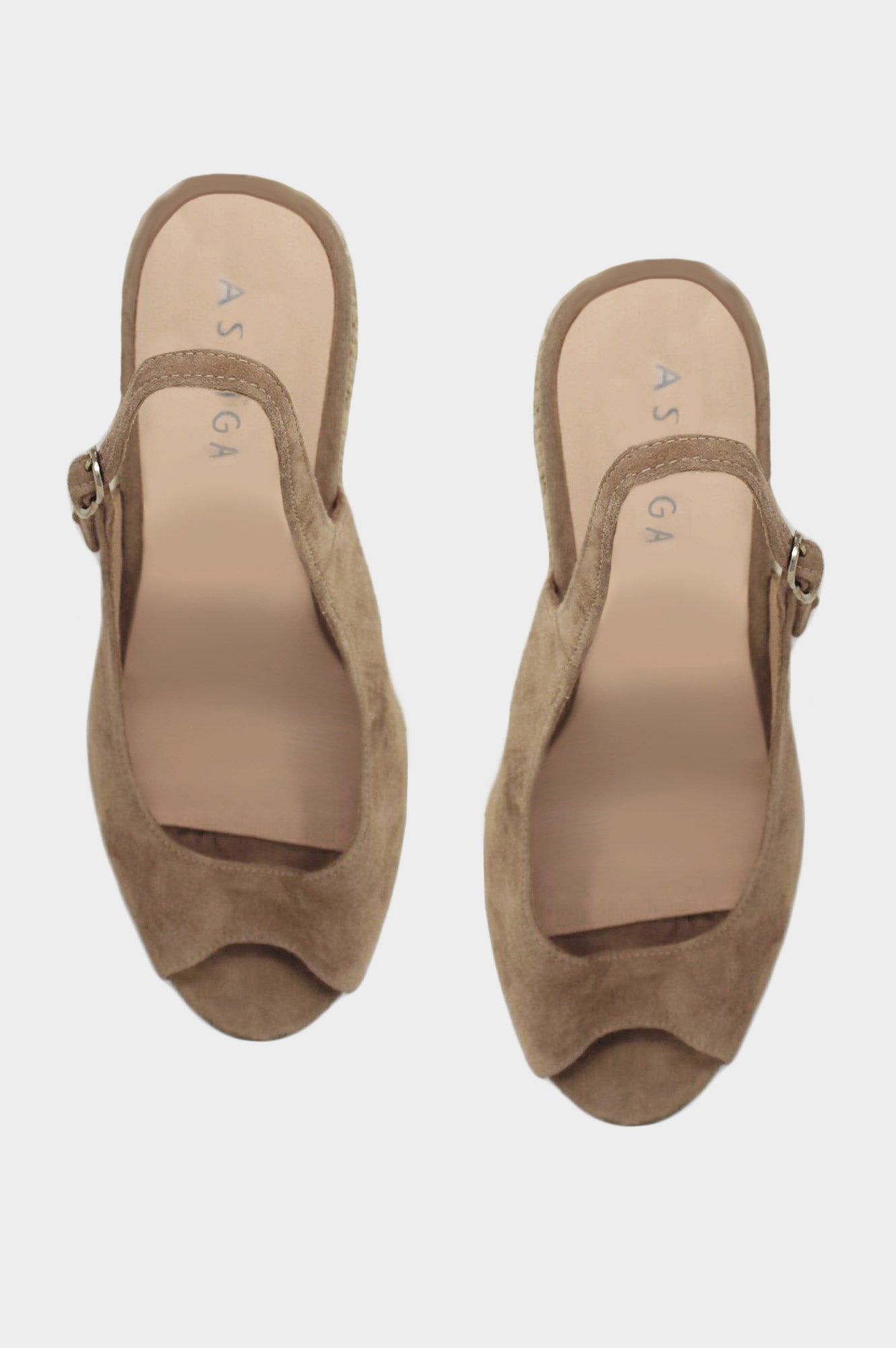 Mykonos Peep Toe Espadrilles for Women - Comfortable Almond Color Summer Wedge Sandals | Perfect for Beach Vacation, Date Night & Casual Outings