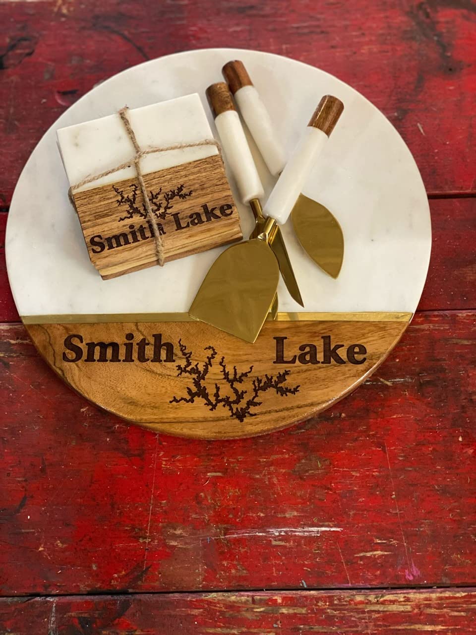 Personalized Charcuterie Board Set - Monogrammed Laser Engraved Cheese Board & Knife Gift Set - Custom Wood Cutting Board for Weddings, Housewarming, Birthdays, Anniversaries - Perfect for Entertaining, Charcuterie Parties & Gourmet Cheese Serving