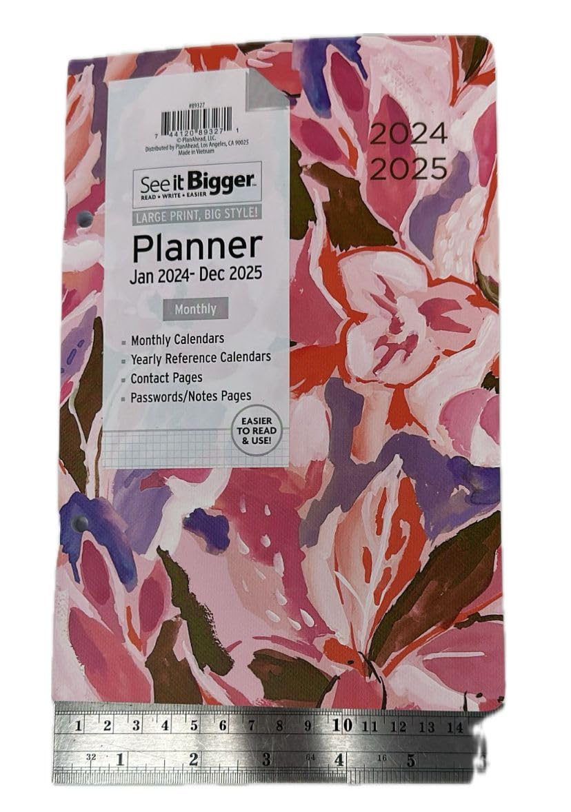 PlanAhead 2-Year Monthly Planner 2024-2025 - Floral Design 6x9 Inch Medium Planner for Home & Office - Perfect for Scheduling, Goal Tracking & Productivity (January 2024 - December 2025)
