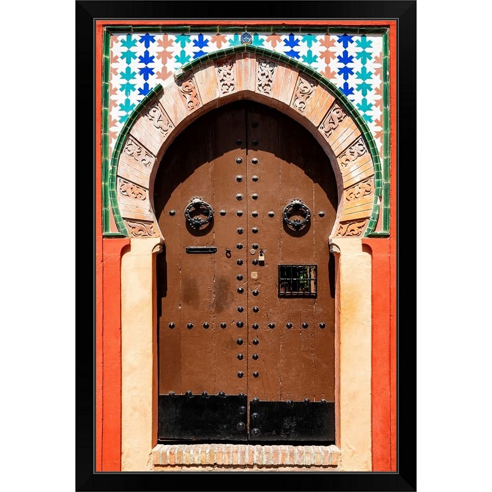 Arabic Door Black Framed Art Print - Handmade in Spain, Premium Wall Decor for Living Room, Bedroom & Office | Unique Spanish Artwork for Home & Gifts