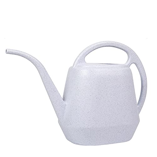 QWK 4L Large Capacity Watering Can with Long Spout - Indoor Outdoor Garden Watering Pot for Plants, Flowers, Succulents & Bonsai - Perfect for Balcony, Patio, and Greenhouse Use (White)