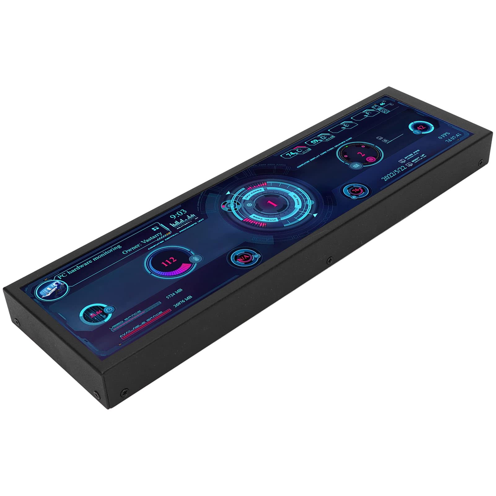 AIDA64 USB Mini Screen 8.8 Inch LCD Display - PC Temperature Monitor for Windows & Linux - ARGB Computer Case - Real-Time Hardware Monitoring for Gaming PC & Workstation Setup