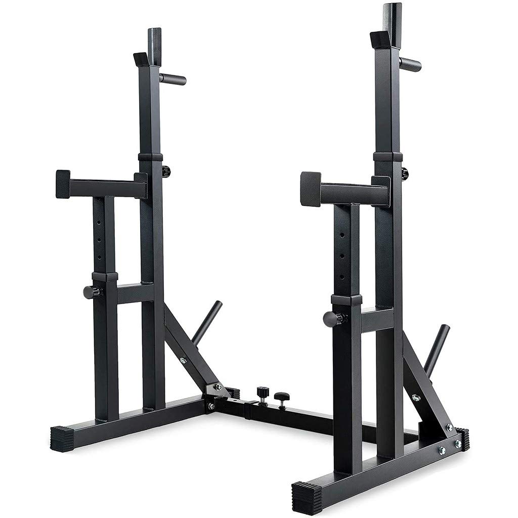 Moonsky Adjustable Squat Rack Stand - Multifunctional Home Gym Equipment for Bench Press, Squats & Dips - Heavy Duty Barbell Rack with US Shipping - Perfect for Home Workouts & Strength Training