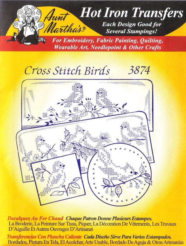 Cross Stitch Birds Pattern - Aunt Martha's Hot Iron Embroidery Transfer Kit for DIY Craft Projects | Perfect for Home Decor, Gifts & Wall Art