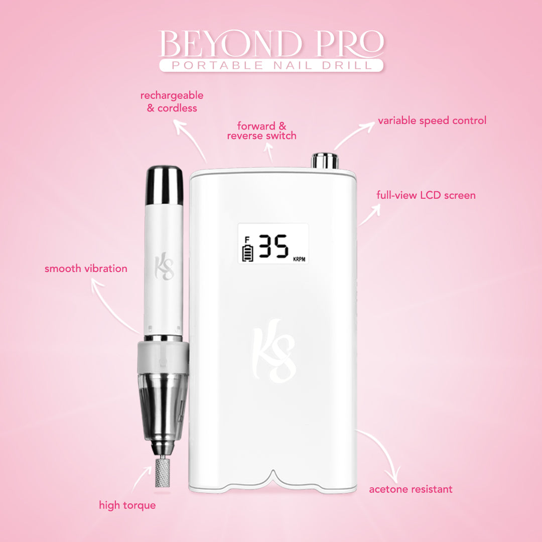 Professional Portable Nail Drill Machine - Electric Manicure Pedicure Kit for Home & Salon Use | Cordless Nail File with 6 Bits & LED Light | Perfect for Gel Polish Removal, Acrylic Nails & Nail Art